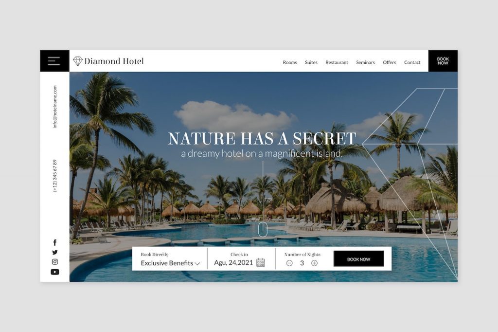 Ejemplo del diseño de un portal de reservas o servicios